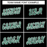 Custom Black Green-White Classic Style Crew neck T-Shirts Full Sublimated